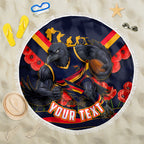 Personalised Adelaide Crows ANZAC Beach Blanket Military Remembrance Australian Football Mascot Camouflage