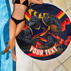Personalised Adelaide Crows ANZAC Beach Blanket Military Remembrance Australian Football Mascot Camouflage
