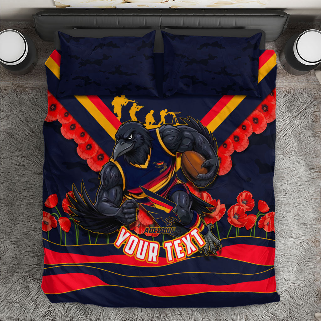 Personalised Adelaide Crows ANZAC Bedding Set Military Remembrance Australian Football Mascot Camouflage