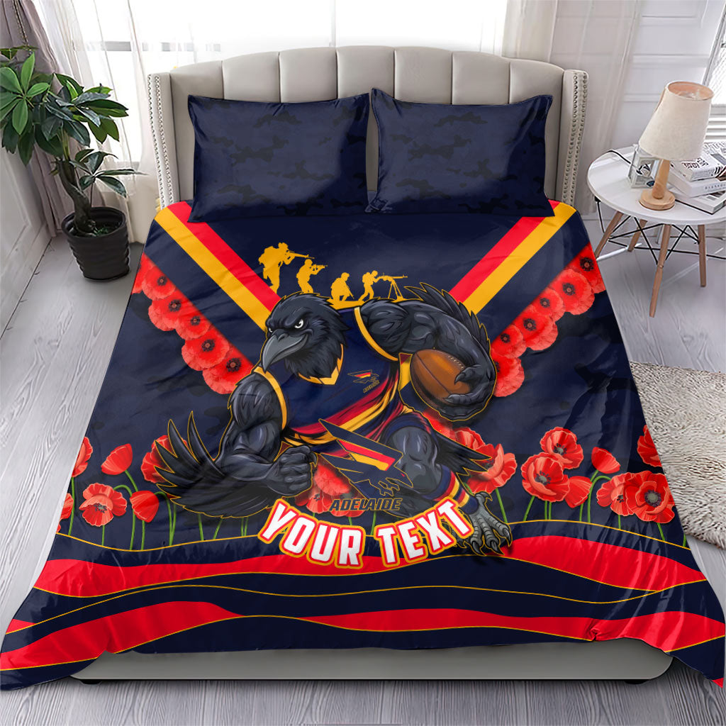 Personalised Adelaide Crows ANZAC Bedding Set Military Remembrance Australian Football Mascot Camouflage