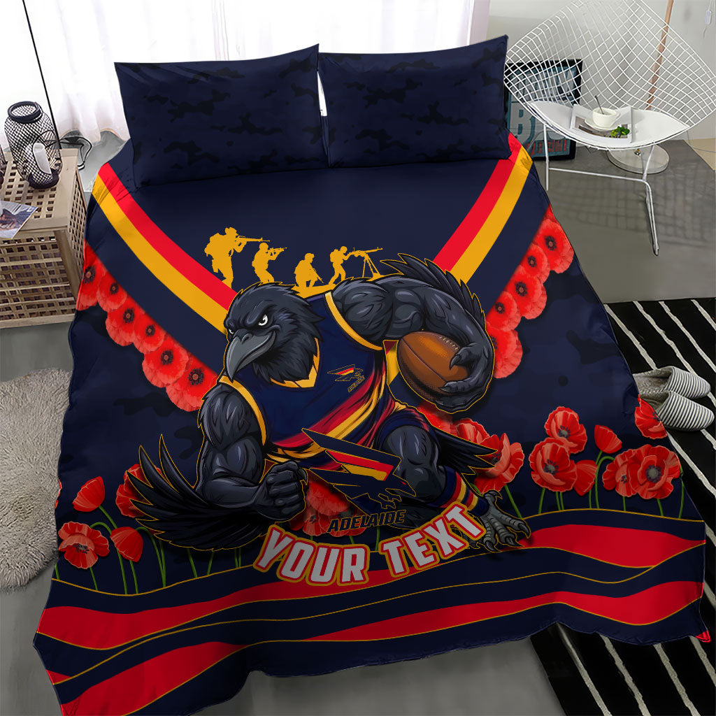Personalised Adelaide Crows ANZAC Bedding Set Military Remembrance Australian Football Mascot Camouflage