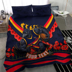 Personalised Adelaide Crows ANZAC Bedding Set Military Remembrance Australian Football Mascot Camouflage