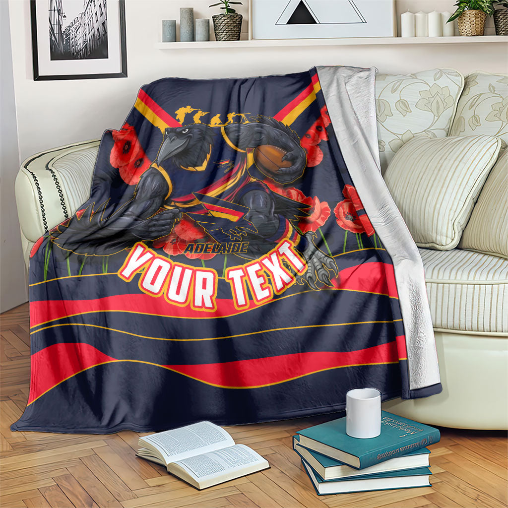 Personalised Adelaide Crows ANZAC Blanket Military Remembrance Australian Football Mascot Camouflage