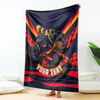 Personalised Adelaide Crows ANZAC Blanket Military Remembrance Australian Football Mascot Camouflage
