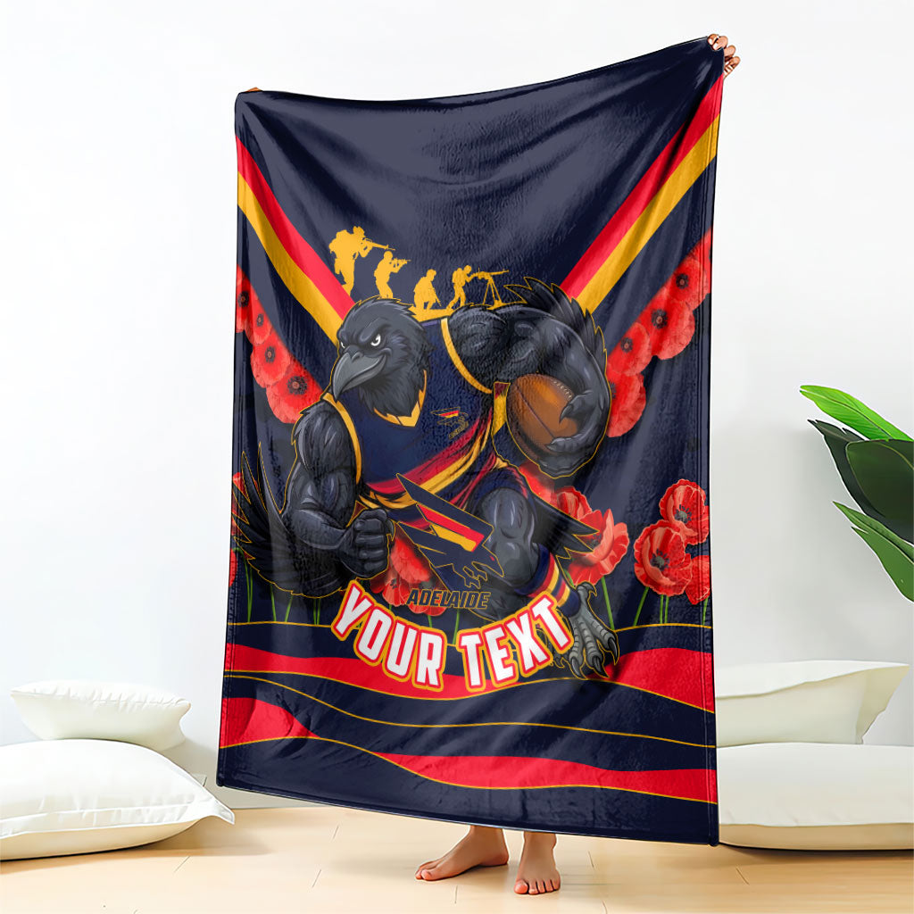 Personalised Adelaide Crows ANZAC Blanket Military Remembrance Australian Football Mascot Camouflage