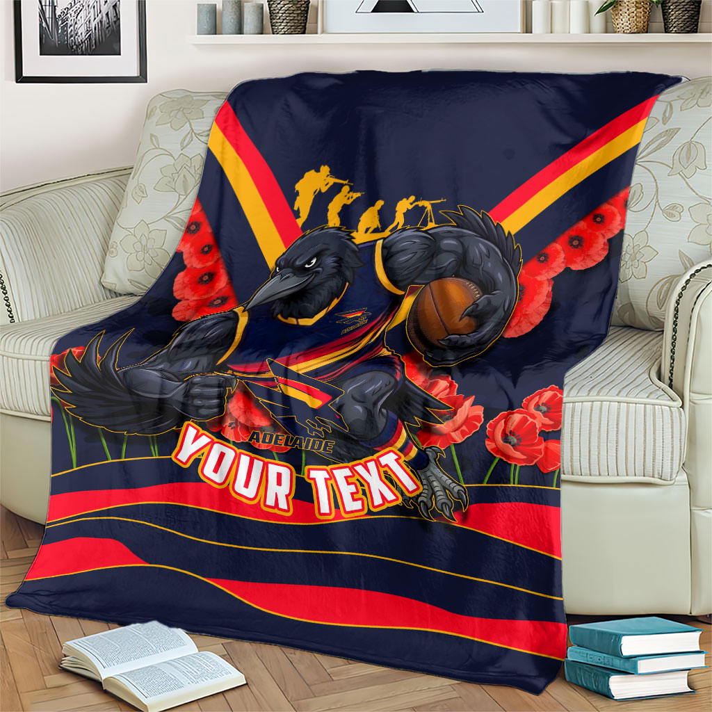 Personalised Adelaide Crows ANZAC Blanket Military Remembrance Australian Football Mascot Camouflage