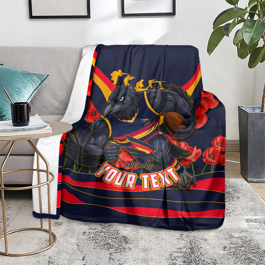 Personalised Adelaide Crows ANZAC Blanket Military Remembrance Australian Football Mascot Camouflage