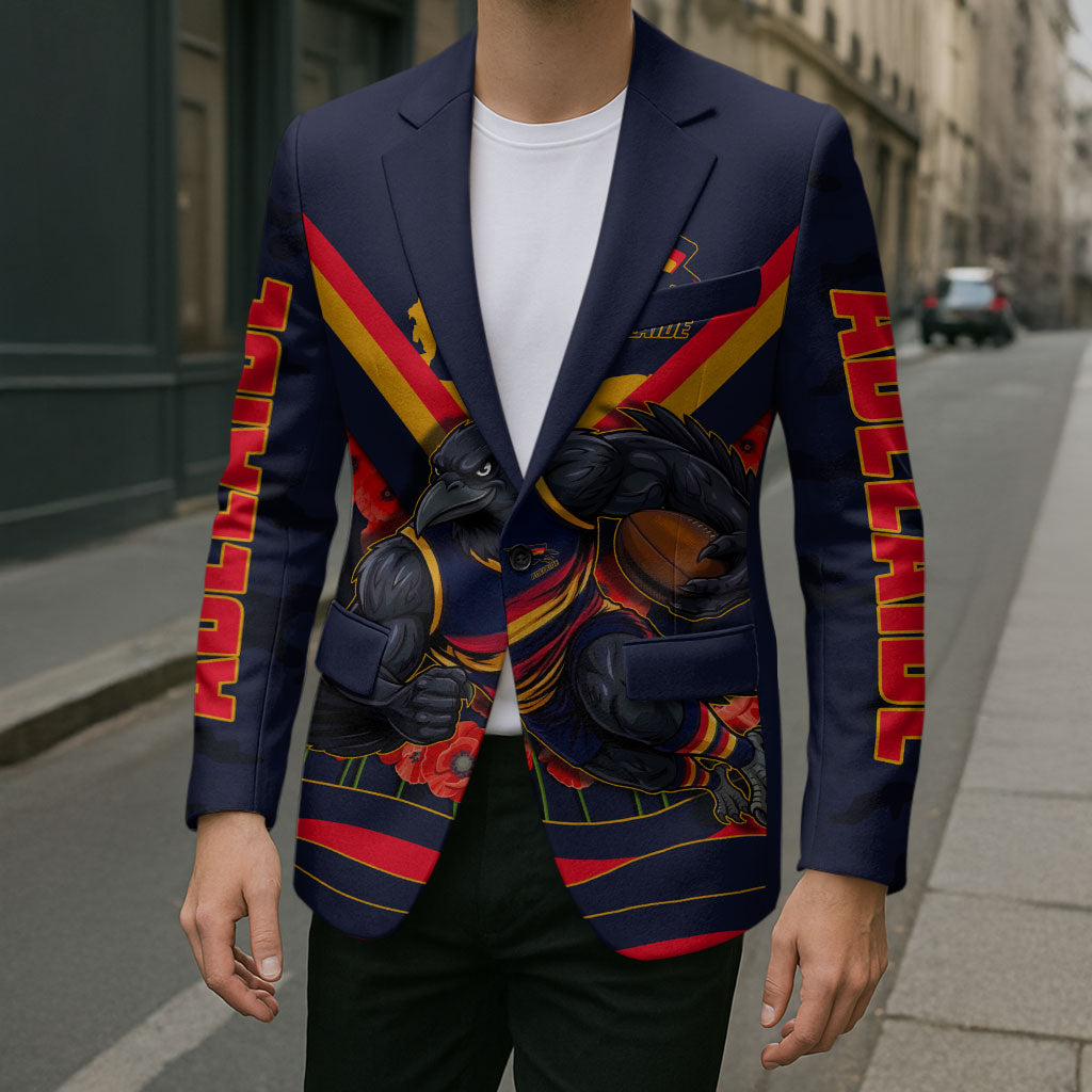 Personalised Adelaide Crows ANZAC Blazer Military Remembrance Australian Football Mascot Camouflage
