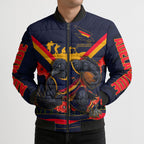 Personalised Adelaide Crows ANZAC Bomber Puffer Jacket Military Remembrance Australian Football Mascot Camouflage
