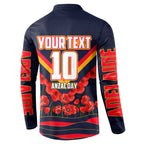 Personalised Adelaide Crows ANZAC Button Sweatshirt Military Remembrance Australian Football Mascot Camouflage