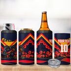 Personalised Adelaide Crows ANZAC 4 in 1 Can Cooler Tumbler Military Remembrance Australian Football Mascot Camouflage