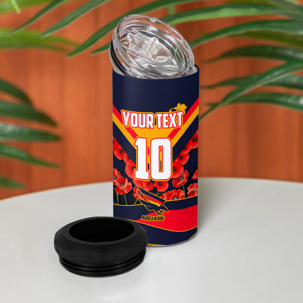 Personalised Adelaide Crows ANZAC 4 in 1 Can Cooler Tumbler Military Remembrance Australian Football Mascot Camouflage