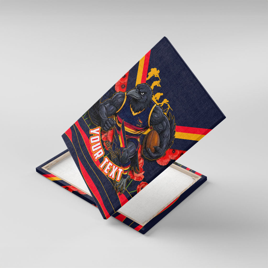 Personalised Adelaide Crows ANZAC Canvas Wall Art Military Remembrance Australian Football Mascot Camouflage
