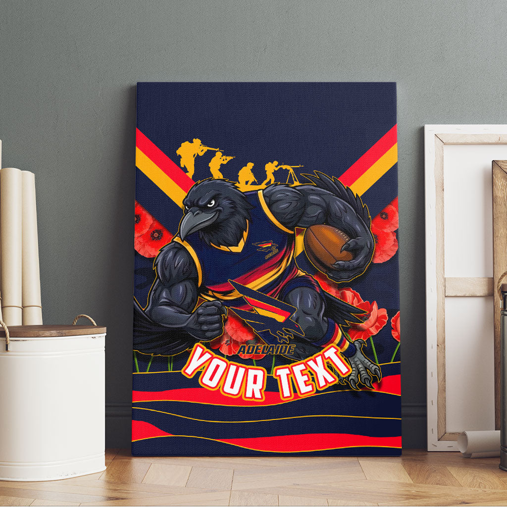 Personalised Adelaide Crows ANZAC Canvas Wall Art Military Remembrance Australian Football Mascot Camouflage