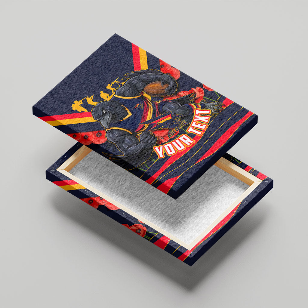 Personalised Adelaide Crows ANZAC Canvas Wall Art Military Remembrance Australian Football Mascot Camouflage