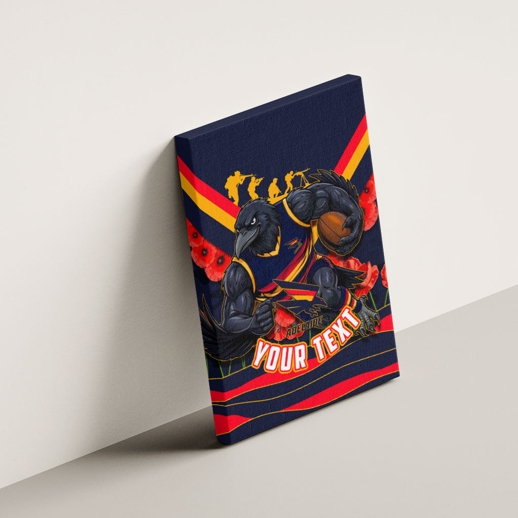 Personalised Adelaide Crows ANZAC Canvas Wall Art Military Remembrance Australian Football Mascot Camouflage