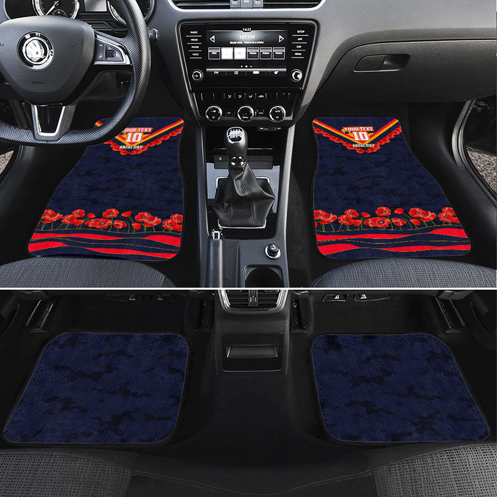 Personalised Adelaide Crows ANZAC Car Mats Military Remembrance Australian Football Mascot Camouflage