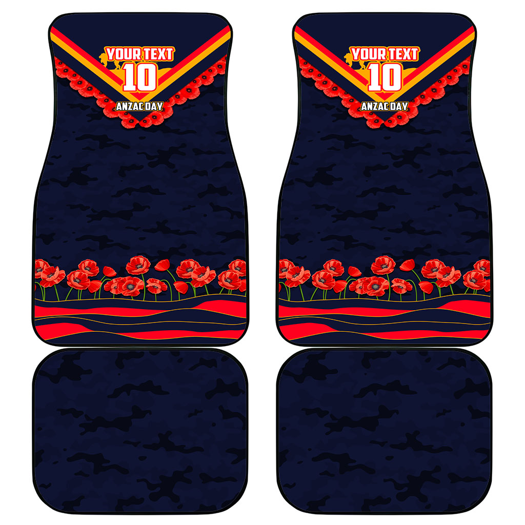 Personalised Adelaide Crows ANZAC Car Mats Military Remembrance Australian Football Mascot Camouflage