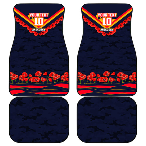 Personalised Adelaide Crows ANZAC Car Mats Military Remembrance Australian Football Mascot Camouflage