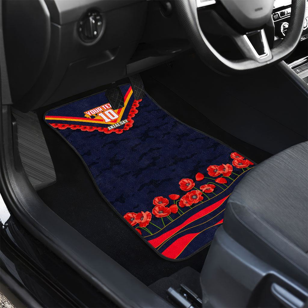 Personalised Adelaide Crows ANZAC Car Mats Military Remembrance Australian Football Mascot Camouflage