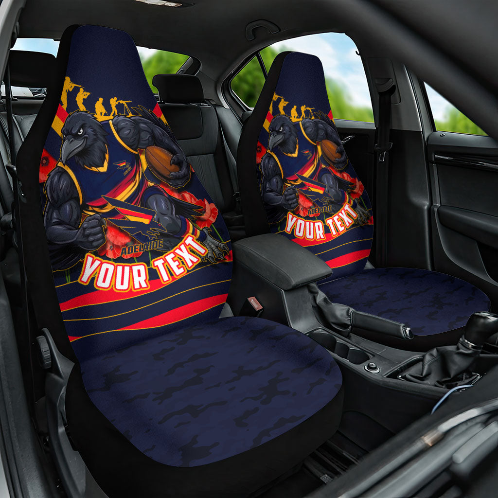 Personalised Adelaide Crows ANZAC Car Seat Cover Military Remembrance Australian Football Mascot Camouflage