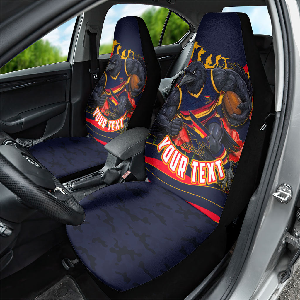 Personalised Adelaide Crows ANZAC Car Seat Cover Military Remembrance Australian Football Mascot Camouflage