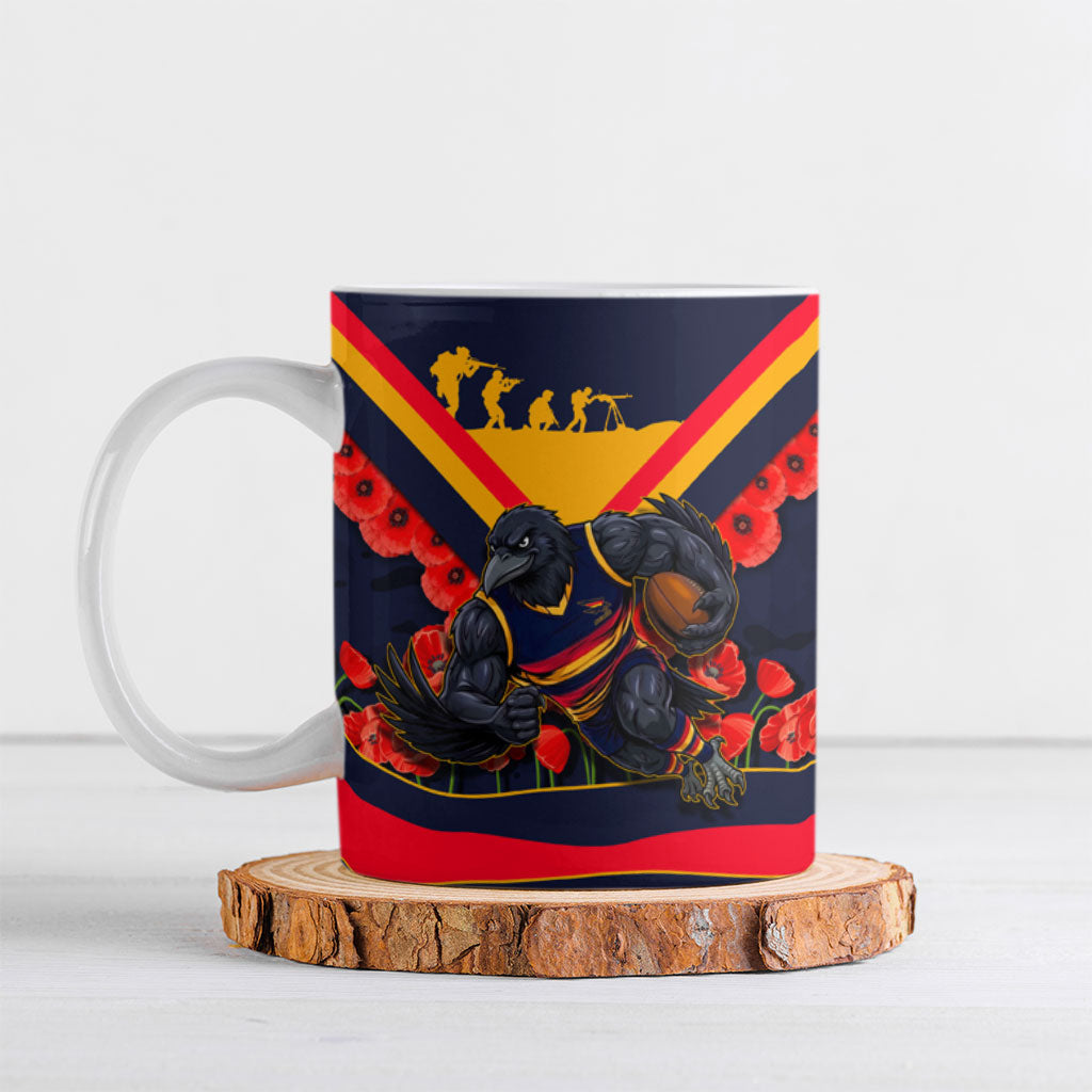 Personalised Adelaide Crows ANZAC Ceramic Mug Military Remembrance Australian Football Mascot Camouflage