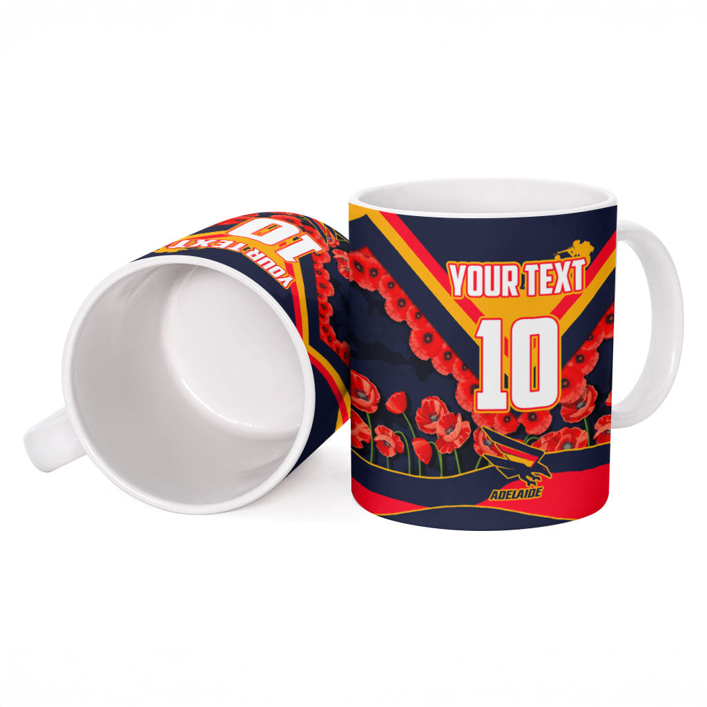 Personalised Adelaide Crows ANZAC Ceramic Mug Military Remembrance Australian Football Mascot Camouflage