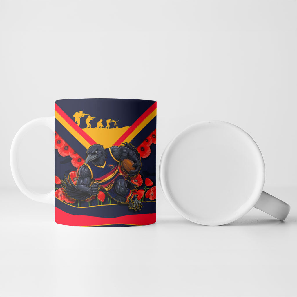 Personalised Adelaide Crows ANZAC Ceramic Mug Military Remembrance Australian Football Mascot Camouflage