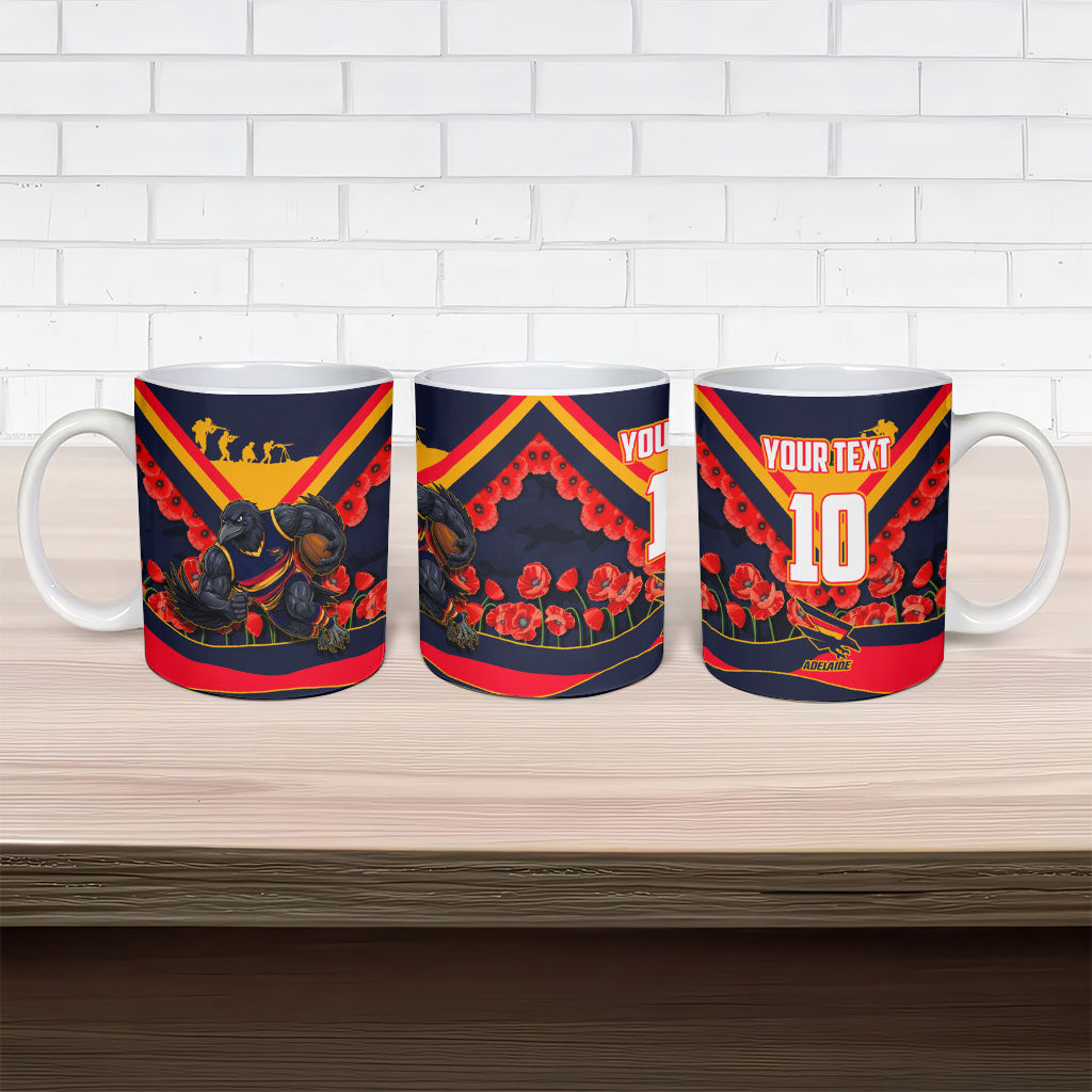 Personalised Adelaide Crows ANZAC Ceramic Mug Military Remembrance Australian Football Mascot Camouflage