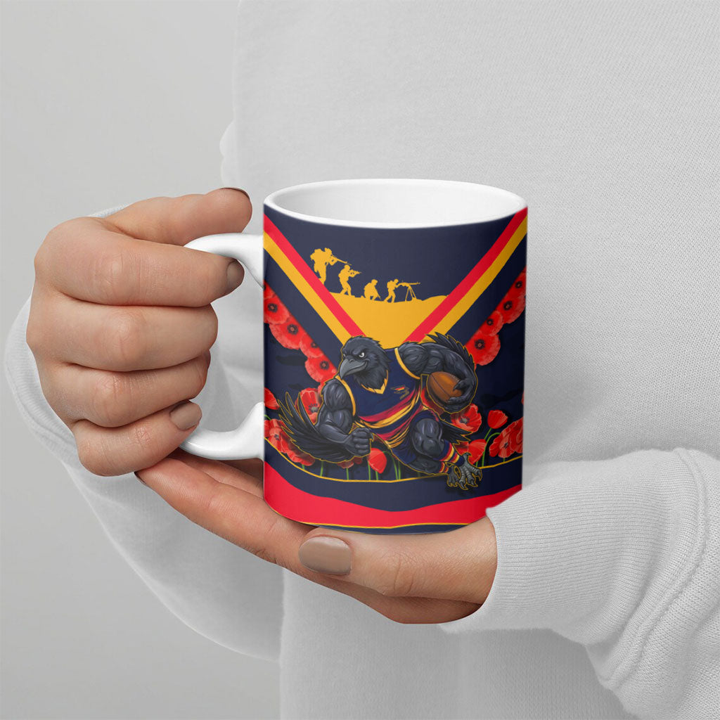 Personalised Adelaide Crows ANZAC Ceramic Mug Military Remembrance Australian Football Mascot Camouflage