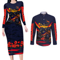 Personalised Adelaide Crows ANZAC Couples Matching Long Sleeve Bodycon Dress and Long Sleeve Button Shirt Military Remembrance Australian Football Mascot Camouflage