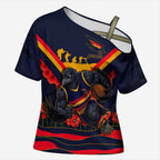 Personalised Adelaide Crows ANZAC Cross Shoulder Shirt Military Remembrance Australian Football Mascot Camouflage