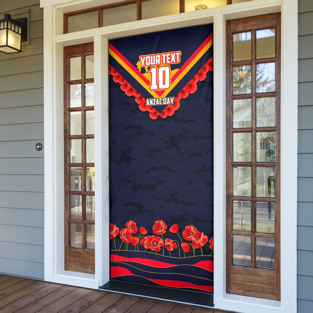 Personalised Adelaide Crows ANZAC Door Cover Military Remembrance Australian Football Mascot Camouflage