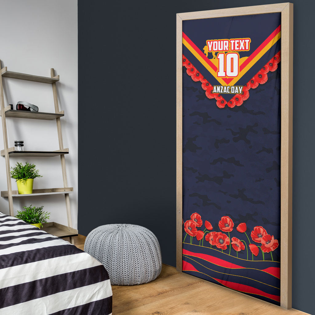 Personalised Adelaide Crows ANZAC Door Cover Military Remembrance Australian Football Mascot Camouflage