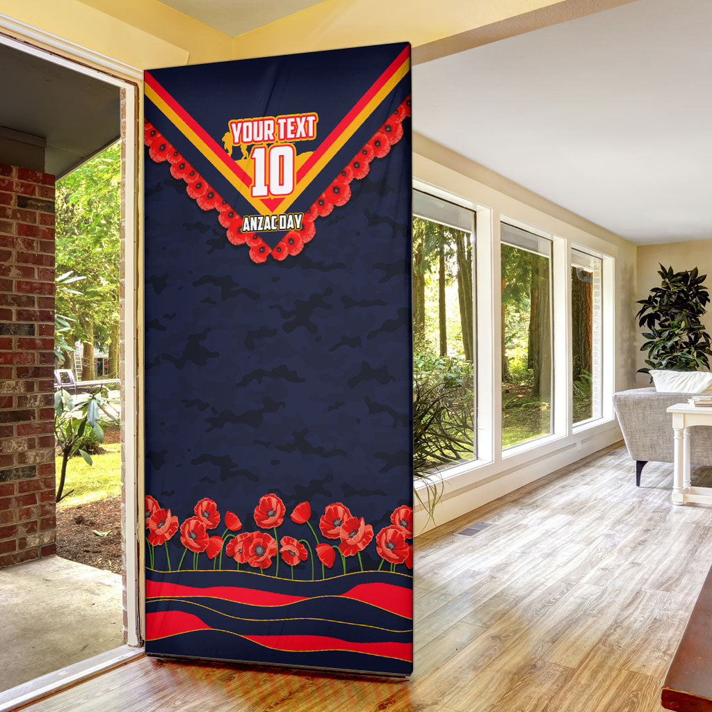 Personalised Adelaide Crows ANZAC Door Cover Military Remembrance Australian Football Mascot Camouflage