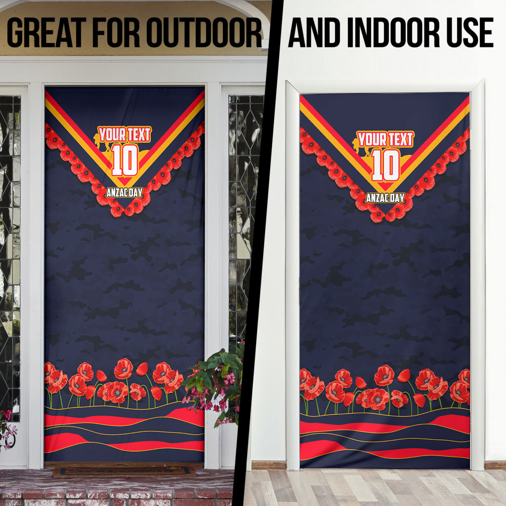 Personalised Adelaide Crows ANZAC Door Cover Military Remembrance Australian Football Mascot Camouflage