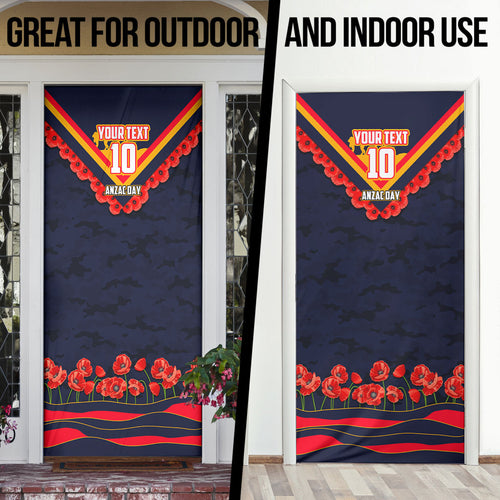 Personalised Adelaide Crows ANZAC Door Cover Military Remembrance Australian Football Mascot Camouflage