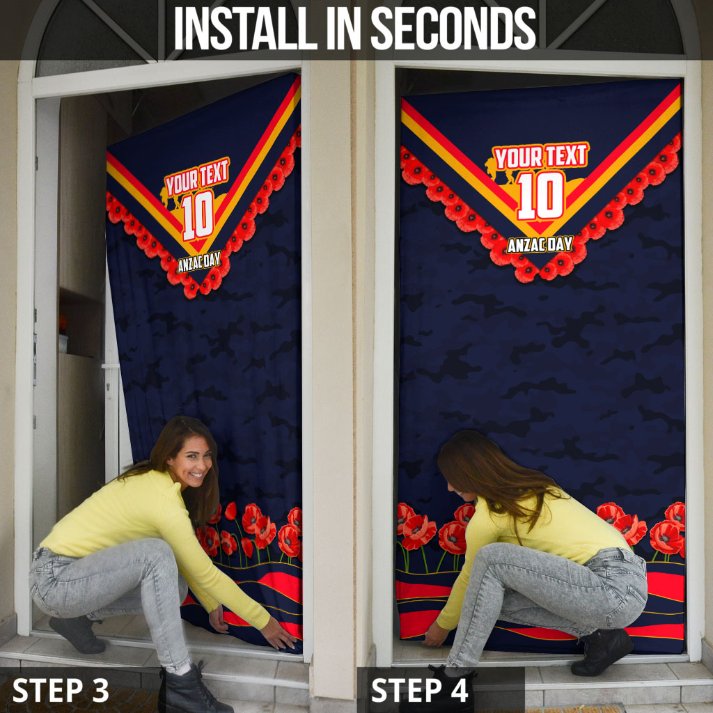 Personalised Adelaide Crows ANZAC Door Cover Military Remembrance Australian Football Mascot Camouflage