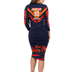 Personalised Adelaide Crows ANZAC Family Matching Long Sleeve Bodycon Dress and Hawaiian Shirt Military Remembrance Australian Football Mascot Camouflage