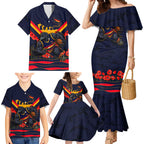 Personalised Adelaide Crows ANZAC Family Matching Mermaid Dress and Hawaiian Shirt Military Remembrance Australian Football Mascot Camouflage