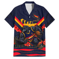 Personalised Adelaide Crows ANZAC Family Matching Off Shoulder Maxi Dress and Hawaiian Shirt Military Remembrance Australian Football Mascot Camouflage