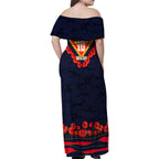 Personalised Adelaide Crows ANZAC Family Matching Off Shoulder Maxi Dress and Hawaiian Shirt Military Remembrance Australian Football Mascot Camouflage