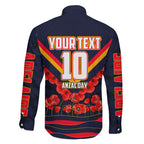 Personalised Adelaide Crows ANZAC Family Matching Puletasi and Hawaiian Shirt Military Remembrance Australian Football Mascot Camouflage