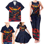 Personalised Adelaide Crows ANZAC Family Matching Tank Maxi Dress and Hawaiian Shirt Military Remembrance Australian Football Mascot Camouflage
