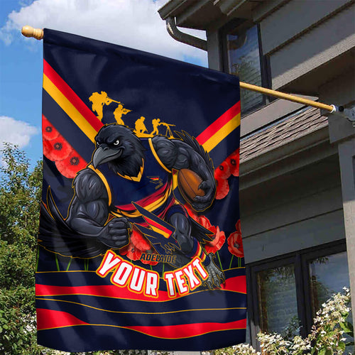 Personalised Adelaide Crows ANZAC Garden Flag Military Remembrance Australian Football Mascot Camouflage