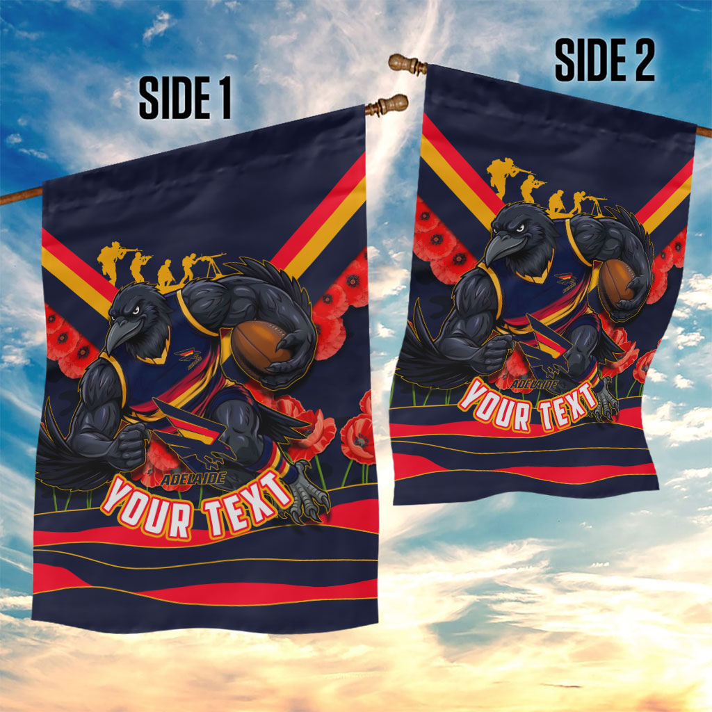 Personalised Adelaide Crows ANZAC Garden Flag Military Remembrance Australian Football Mascot Camouflage