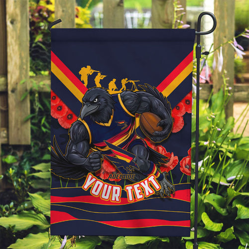 Personalised Adelaide Crows ANZAC Garden Flag Military Remembrance Australian Football Mascot Camouflage