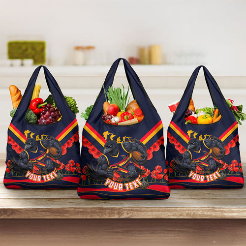 Personalised Adelaide Crows ANZAC Grocery Bag Military Remembrance Australian Football Mascot Camouflage