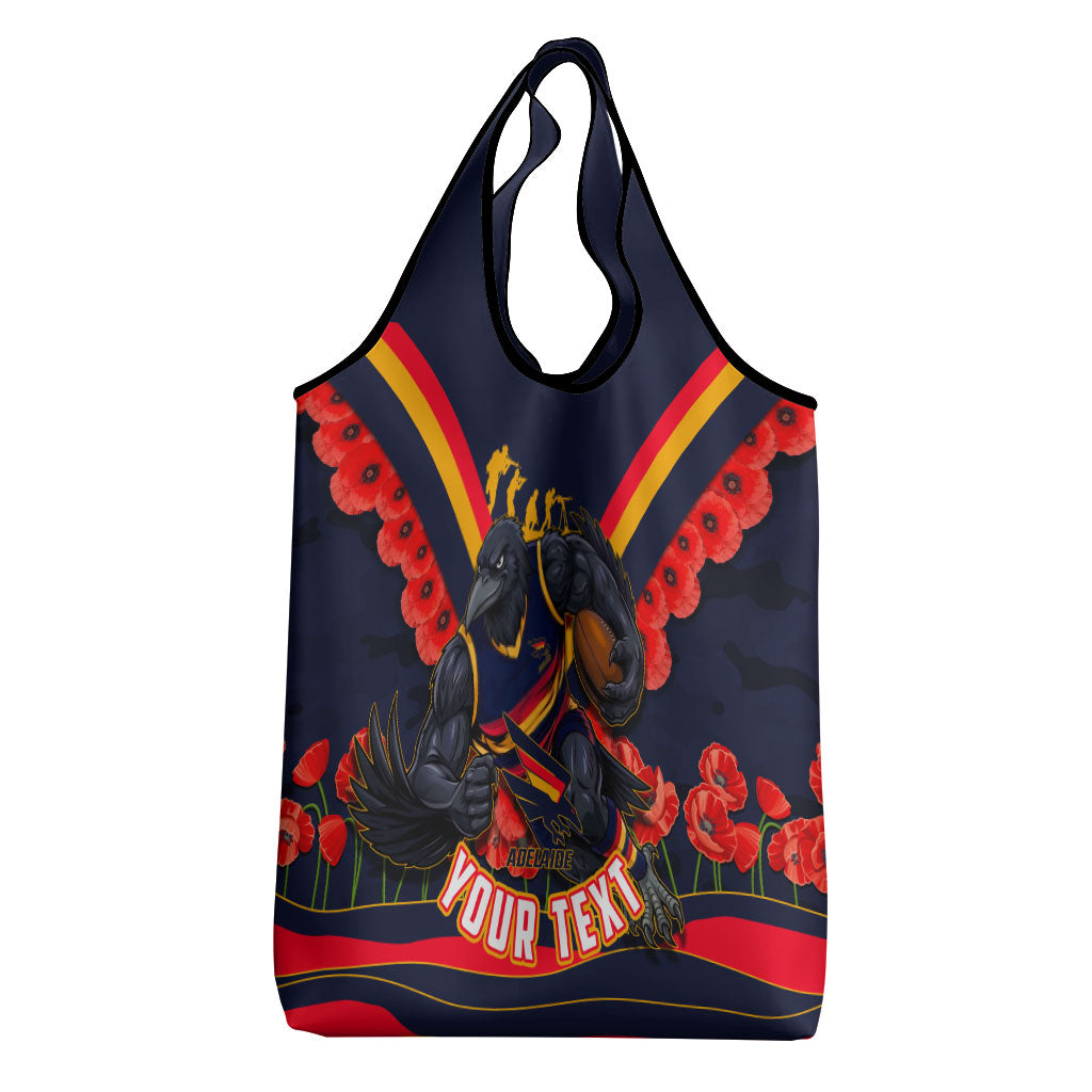 Personalised Adelaide Crows ANZAC Grocery Bag Military Remembrance Australian Football Mascot Camouflage